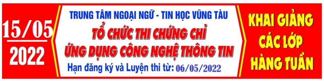  thi Chứng chỉ Ứng dụng Công Nghệ Thông Tin